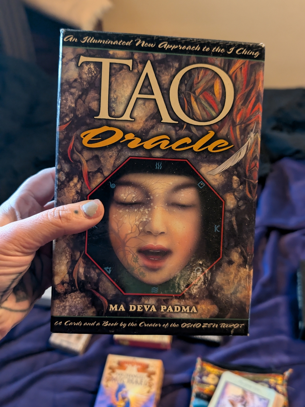 Tao Oracle Deck by Ma Deva Padma - Brown & Gold Artwork
